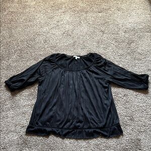 Sonoma Black 3/4 Sleeve Pleated Blouse